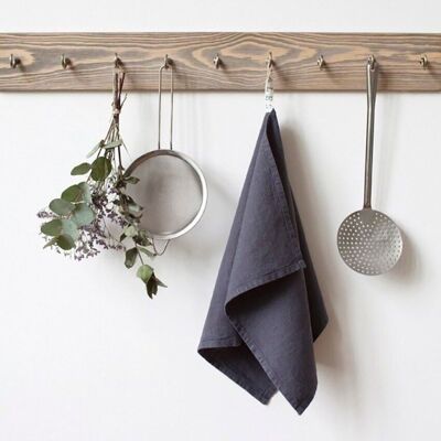 Dark Grey Linen Kitchen Towel