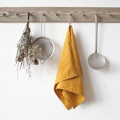 Asciugamano da cucina in lino senape