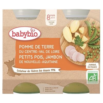 Pomme de terre du Centre-Val de Loire Petits pois Jambon de Nouvelle-Aquitaine 👶 dès 8 mois