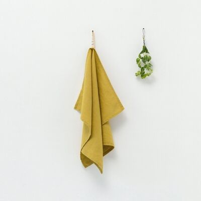 Lemon Curry Linen Kitchen Towel