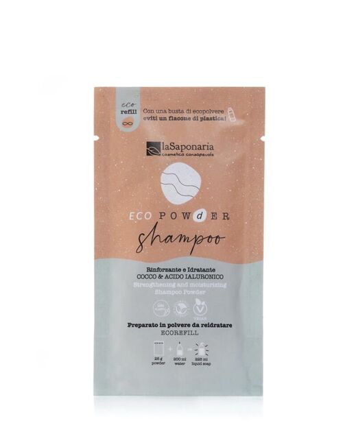 Set 5 pz EcoPowder Shampoo refill - rinforzante (Cocco & Acido Ialuronico)
