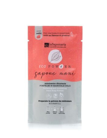 Recharge de savon pour les mains EcoPowder - adoucissant (Pamplemousse & Amandes douces) 1