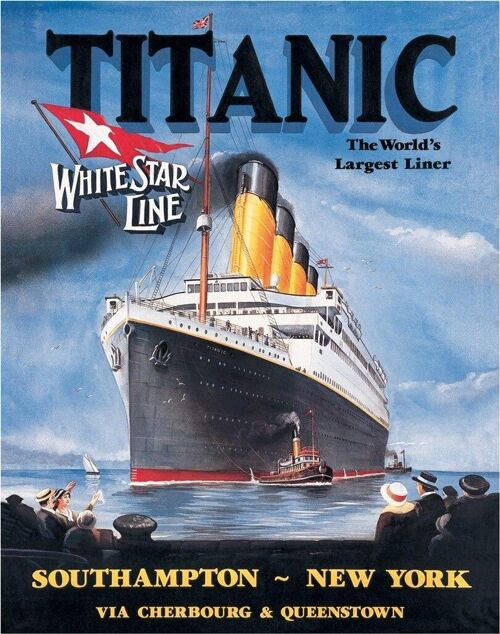 US Blechschild ca. 31 x 40 cm TITANIC - White Star Line