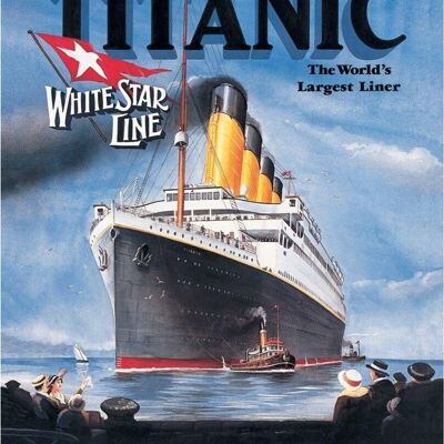 Targa in metallo USA circa 31 x 40 cm TITANIC - White Star Line