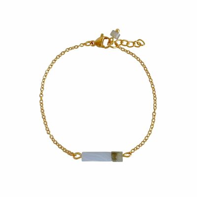 Aquamarine & Labradorite Bracelet - Gold