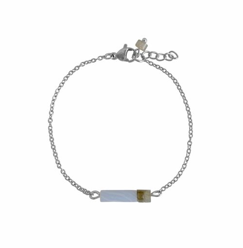 Aquamarine & Labradorite Bracelet - Silver