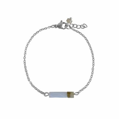 Aquamarin & Labradorit Armband - Silber
