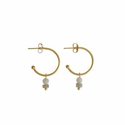 Aretes de labradorita y jade - Oro