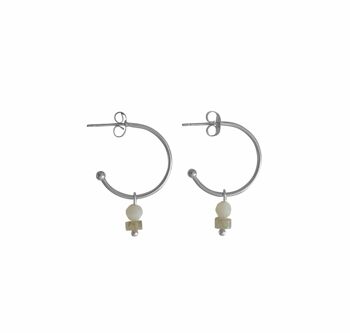 Boucles d'oreilles Labradorite & Jade - Argent 1