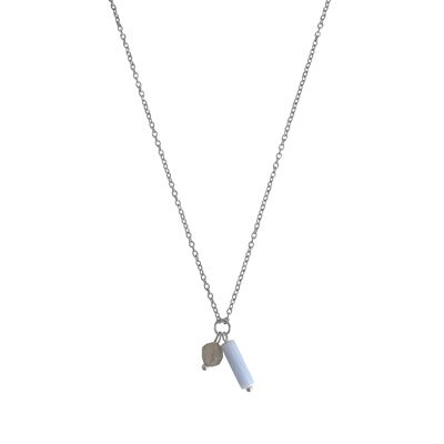 Collier Aigue-marine et Agate - Argent