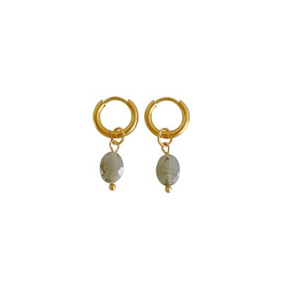 Aretes Labradorita Facetados - Oro