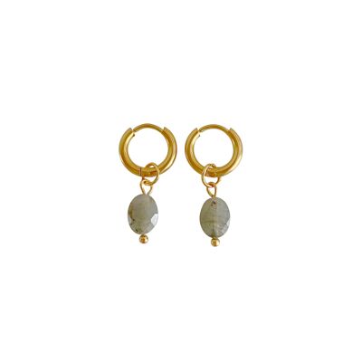 Labradorite Facet Earrings - Gold