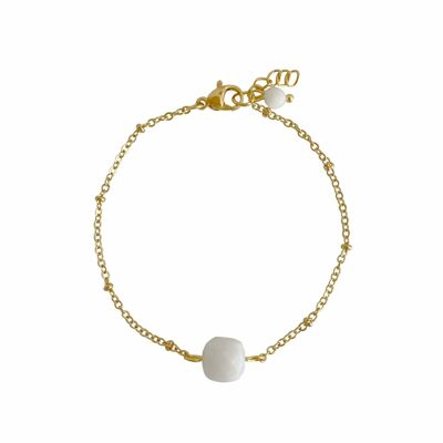 Moonstone Facet Bracelet - Gold