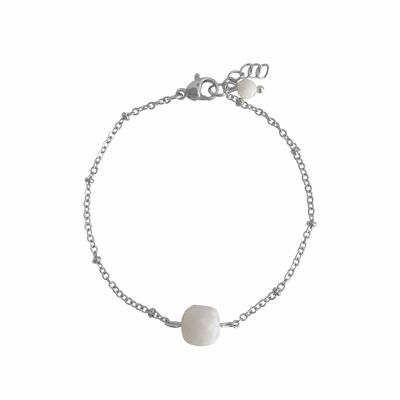 Bracelet Facette Pierre de Lune - Argent