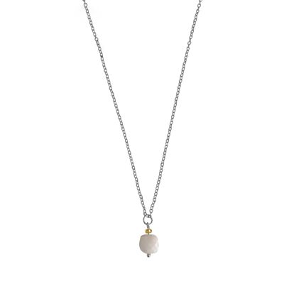 Moonstone Facet Necklace - Silver