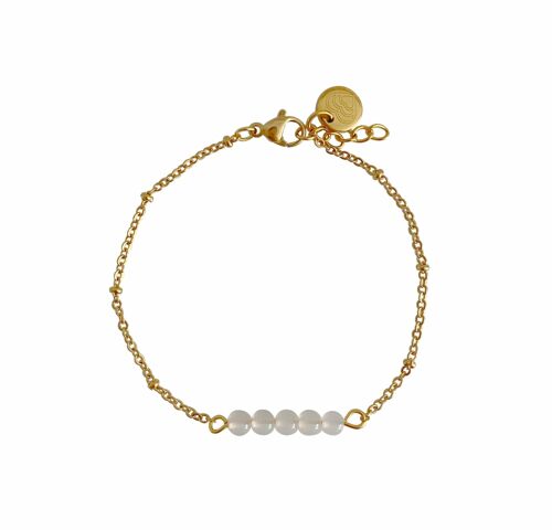 Milk Agate Bracelet - Gold