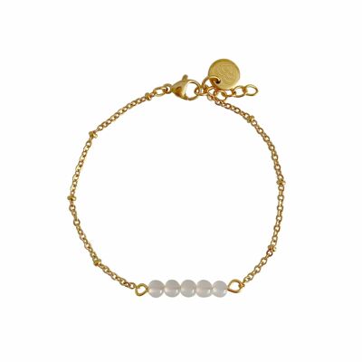 Milchachat-Armband - Gold