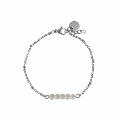 Milchachat-Armband - Silber