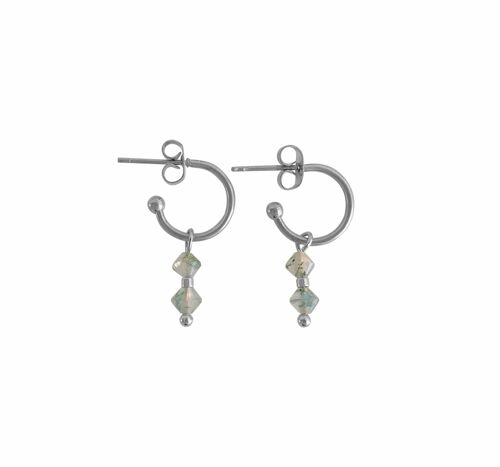 Mos Agate Earrings - Silver
