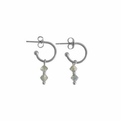 Mos Agate Earrings - Silver