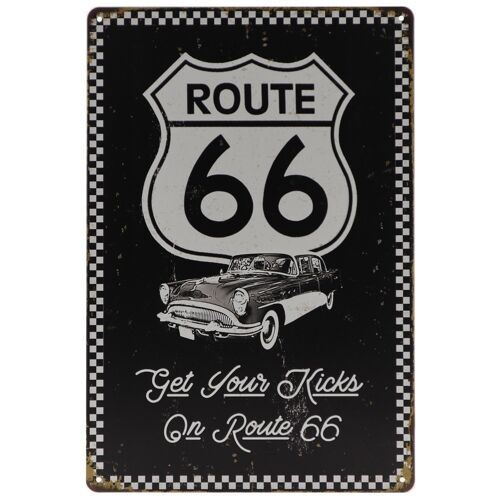 Route 66 metalen bord 20x30cm