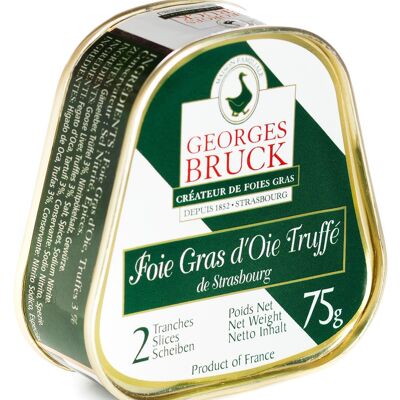 Foie gras d'Oie Truffé à 3% - 2 tranches - Boîte trapèze