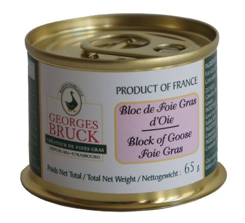 Bloc de Foie gras d'Oie - Boite cylindrique ouverture facile - 65g
