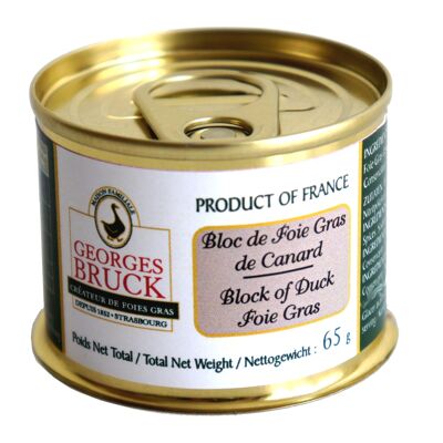 Bloc de Foie gras de Canard - Boite cylindrique Ouverture facile - 65g