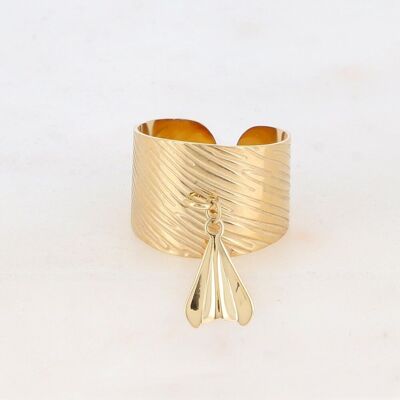 Paper plane ring - gold