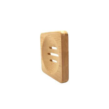 Porte-savon en bambou carré 3