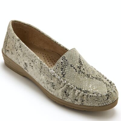 Comfort width printed leather loafers (2004073 - 0035)
