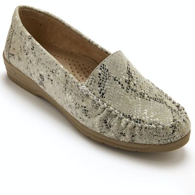 Wide width printed leather loafers (2004075 - 0035)