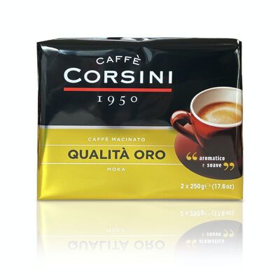 Caffè macinato | Qualità Oro | Confezione contenente 2 pacchetti da 250 grammi l'uno