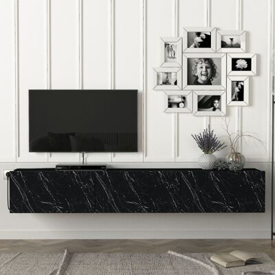 Mueble TV Colgante Damla Mármol Negro (Aspecto Mármol)