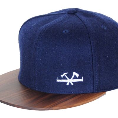 Gorra de madera - Glueim - Visera de nogal - Azul marino