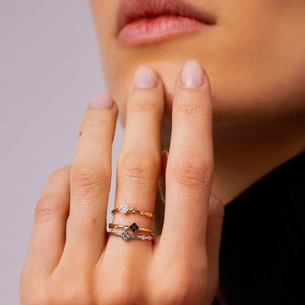Zayne Ring – Kleeblatt und Zirkonia