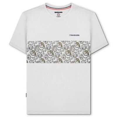 T-shirt con pannello Paisley bianco SS23