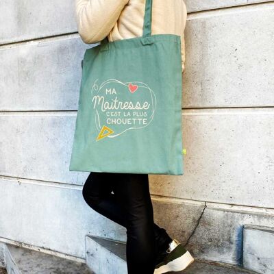 Totebag coton Maitresse la plus chouette