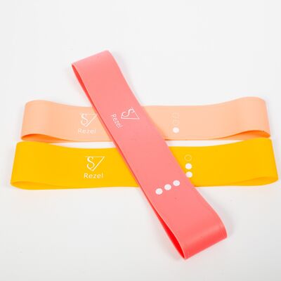 Set of 3 Fitness resistance bands - clear