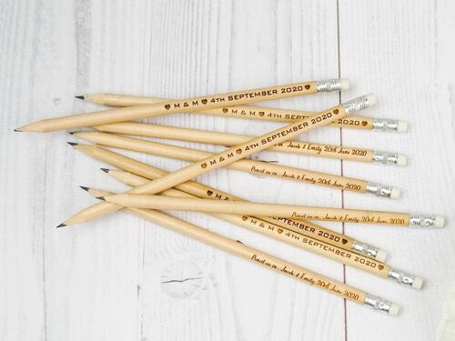 Set of 20 personalized pencils, Customized set of pencils