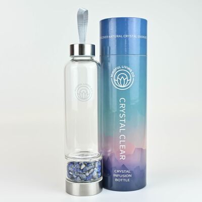 Bottiglia d'acqua in vaso di cristallo trasparente - Lapislazzuli