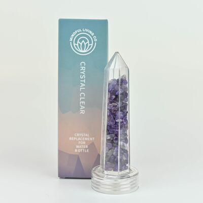 Crystal Clear Water Bottle - Amethyst Insert