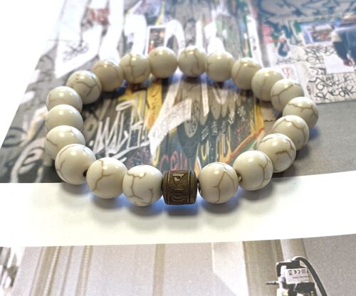 Men's bracelet howlite beads
