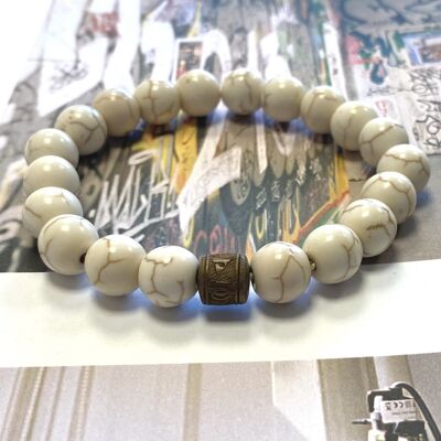 Men's bracelet howlite beads