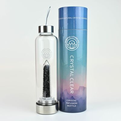 Crystal Clear Water Bottle - Black Obsidian