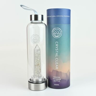 Botella de agua cristalina - Cuarzo transparente
