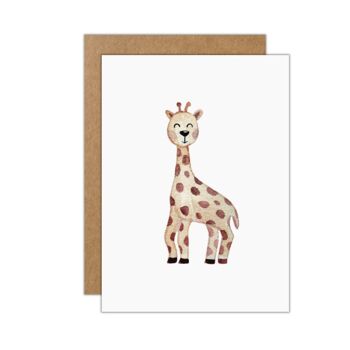 Carte pliante, A6, petite girafe Sophie, pour la naissance, carte de voeux avec enveloppe, VE 6 2
