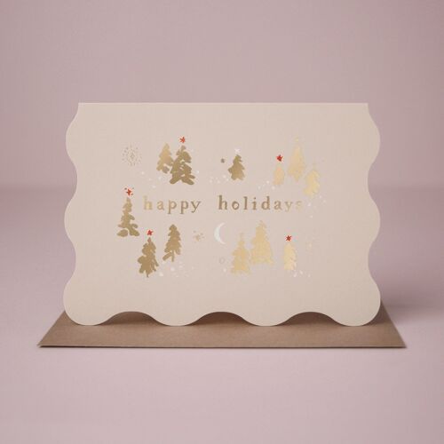 Christmas Cards "Happy Holidays" Trees Card | Christmas Cards | Seasonal Card