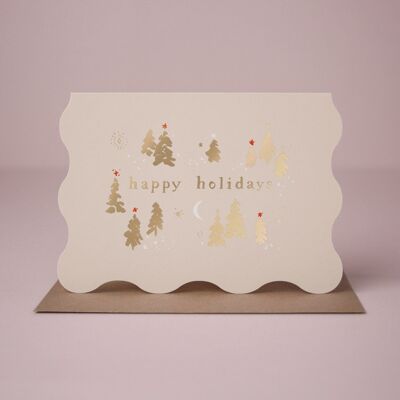 Cartoline di Natale "Buone Feste" Carta Alberi | Cartoline di Natale | Carta Stagionale