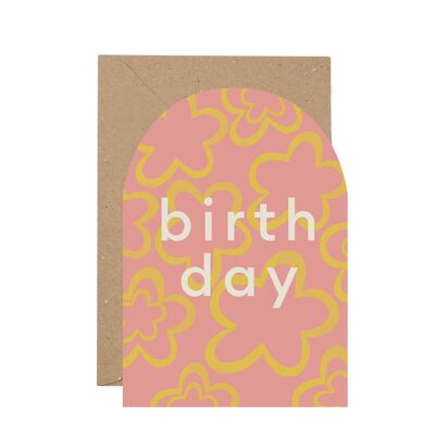 Tarjeta de felicitación rosa abstracta de cumpleaños